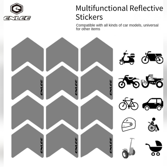 2 packs ENLEE Bicycle Reflective Stickers for Enhanced Safety - Picture 2 of 9